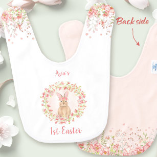 First Easter Personalized Baby girl Baby Bib