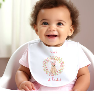 First Easter Personalized Name Baby girl Baby Bib