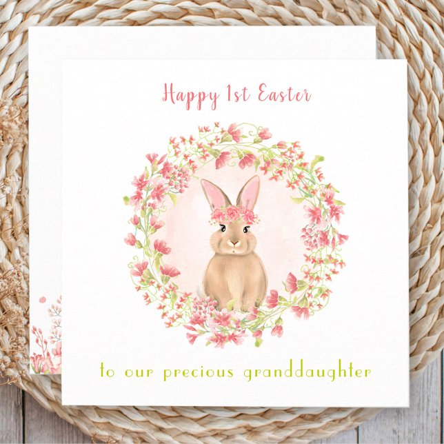 First Easter Pink Bunny Girl Granddaughter Card (First Easter Pink Bunny Girl Granddaughter Card)