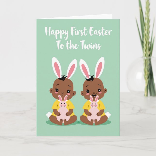 First Easter Twins Baby Card (Front)