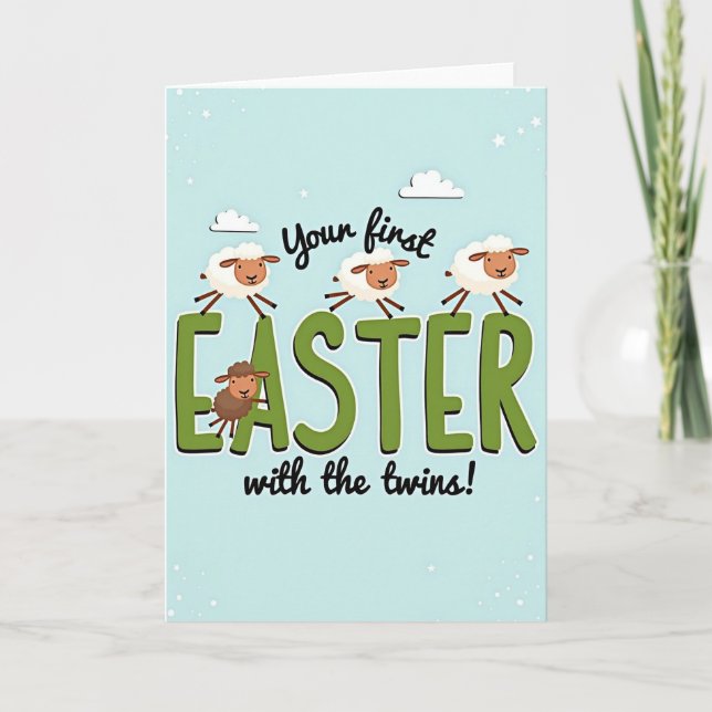 First Easter With Twins Card (Front)