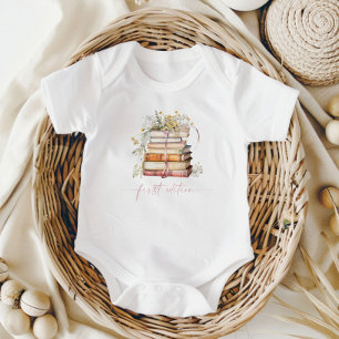 First Edition Storybook Baby Shower Books Floral Bodysuit