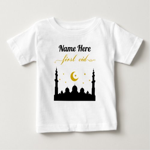 First Eid Custom Name Baby T_Shirt