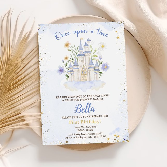 First Ever A Princess  Castle 1st Birthday Party Invitation (Creator Uploaded)