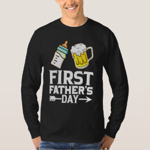 First Father s Day  Beer Baby Bottle Dad Daddy Men T-Shirt
