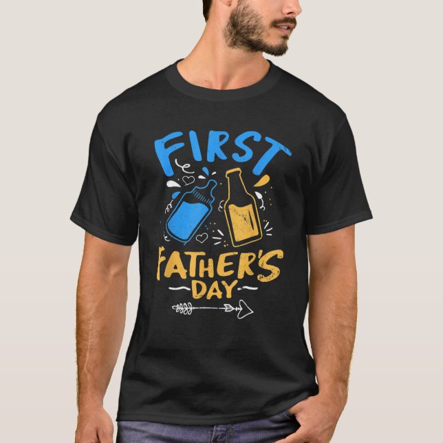 First Father s Day  Beer Baby Bottle Daddy 2023 Vi T-Shirt (Front)