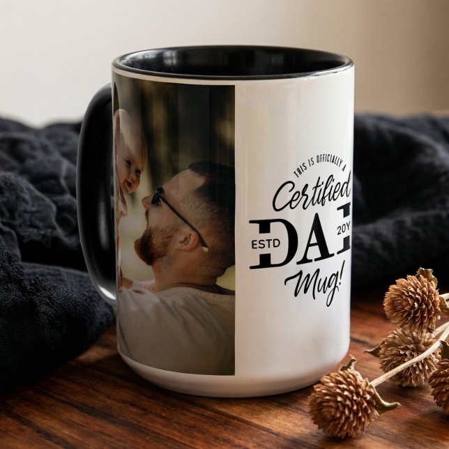 First Father’s Day Certified Dad Mug New Dad Photo (First Father’s Day Certified Dad Mug New Dad Photo)