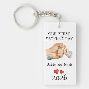 First Father’s Day Emotional Daddy Baby Love Art Keychain