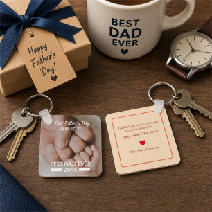 First Father’s Day Nailed It Keepsake Customizable Keychain