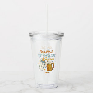 First Father’s Day Together – Beer & Baby Bottle Acrylic Tumbler