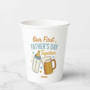 First Father’s Day Together – Beer & Baby Bottle Paper Cups