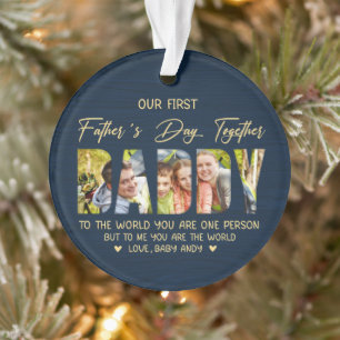 First Father’s Day with Daddy – Custom Photo Gift Ornament