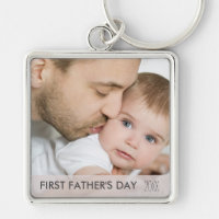 First Fathers Day 2020 - Custom Dad and Baby Photo Keychain