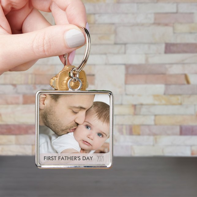 First Fathers Day 2026 Custom Dad and Baby Photo Keychain (Creator Uploaded)