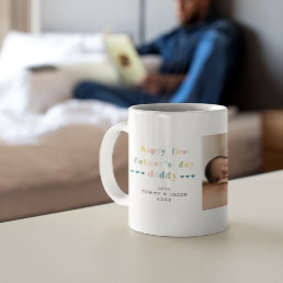 First Father&#39;s Day | 3 Photo Collage Coffee Mug
