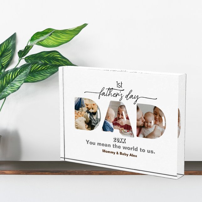 First Father's Day 3 Photos Collage Plaque (Creator Uploaded)