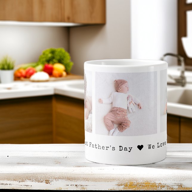 First Father's Day 3 Photos Giant Coffee Mug (First Father's Day 3 Photos Giant Coffee Mug)