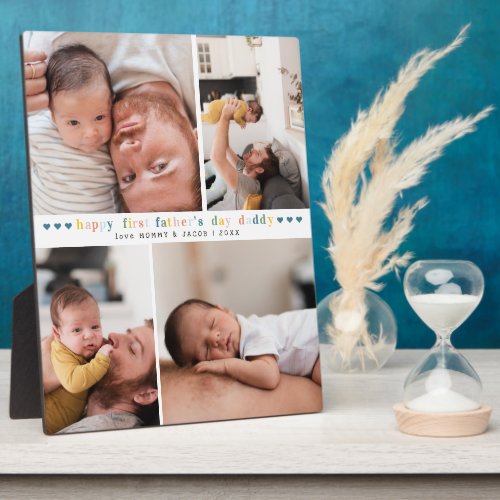 First Fathers Day  4 Photo Collage Plaque