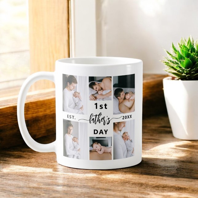 First Father's Day 6 Photo Collage Coffee Mug (Creator Uploaded)