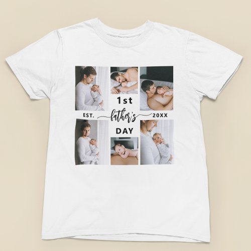 First Fathers Day 6 Photo Collage T_Shirt