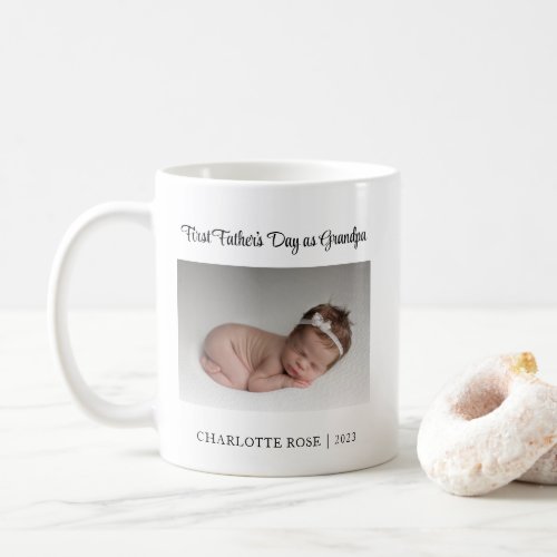 First Fathers Day as Grandpa New Baby Photo Coffee Mug