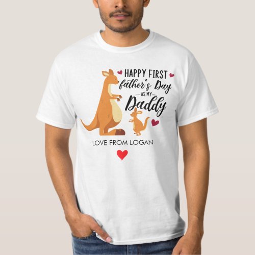 First Fathers Day As My Daddy Australian Kangaroo T_Shirt