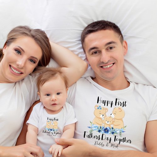 First Fathers day baby and dad matching outfit  T_Shirt