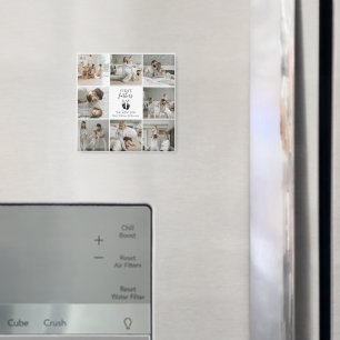 First Father's Day – Baby Footprints & Blue Hearts Magnet