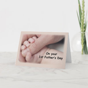 First Father's Day, Baby Hands Holding Thumb Card