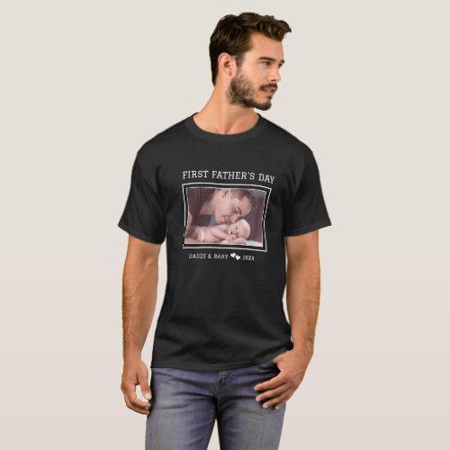First Fathers Day Baby Photo New Dad  T_Shirt