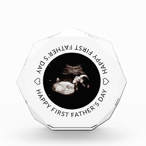 First Fathers Day Baby Sonogram Heart  Photo Block