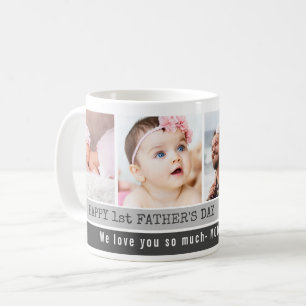 First Father's Day Best Dad Ever 4 Photo Collage Coffee Mug