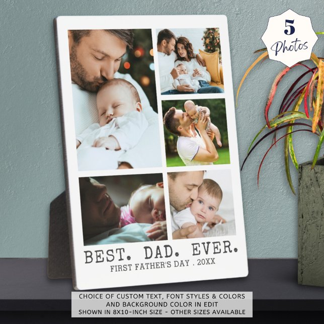 First Fathers Day BEST DAD EVER Photo Collage Plaque (Creator Uploaded)