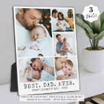First Fathers Day BEST DAD EVER Photo Collage Plaque<br><div class="desc">Create a commemorative photo keepsake 8x10 display for Dad utilizing this easy-to-upload photo collage template with 5 pictures and your custom text. The sample suggests the title BEST. DAD. EVER. and FIRST FATHER'S DAY and year in a charcoal gray classic type font against an editable white background color. All text...</div>