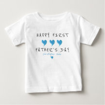 First Father's Day Blue Heart Custom