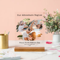 First Fathers Day Brush Stroke 3 Photo Collage