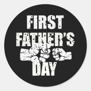 First Father's Day Classic Round Sticker