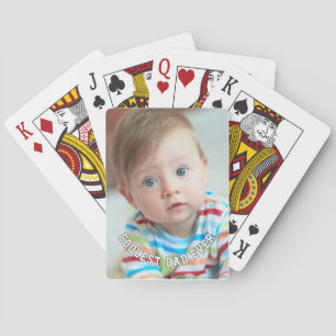 First Fathers Day Coolest Dad Ever Baby Photo Cool Poker Cards