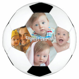 First Fathers Day Coolest Dad Ever Baby Photo Cool Soccer Ball