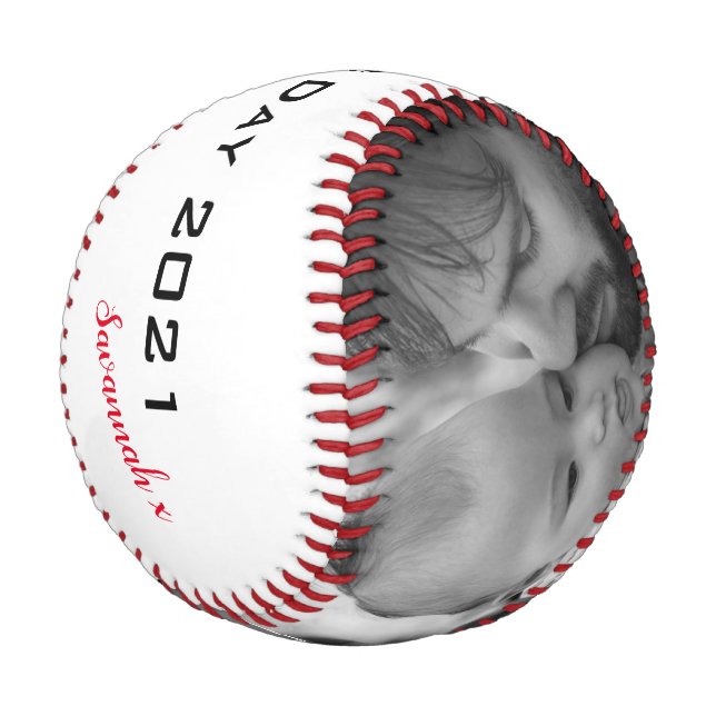 First Father's Day Custom 2 Photo Baseball (Angled)