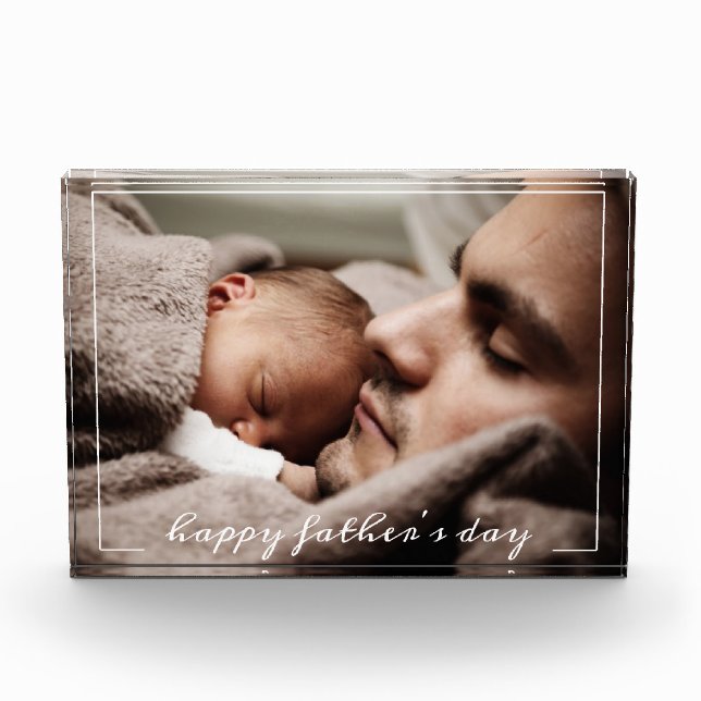 First Father's Day Custom Newborn Photo Block (Front)