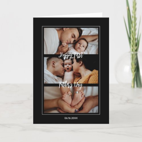 First Fathers Day Custom Photo Collage New Daddy Holiday Card