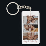 First Father's Day Custom Photo Collage New Daddy Keychain<br><div class="desc">Personalized Father's Day gift for your dad to celebrate Father's Day. Whether it's for a new dad, stepdad, old and classic dad, or dad-to-be, the custom text function will get you covered. You can change the text to your desired wording and upload your own custom photo. Get something memorable and...</div>