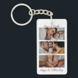 First Father's Day Custom Photo Collage New Daddy Keychain<br><div class="desc">Personalized Father's Day gift for your dad to celebrate Father's Day. Whether it's for a new dad, stepdad, old and classic dad, or dad-to-be, the custom text function will get you covered. You can change the text to your desired wording and upload your own custom photo. Get something memorable and...</div>