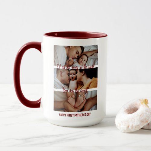 First Fathers Day Custom Photo Collage New Father Mug