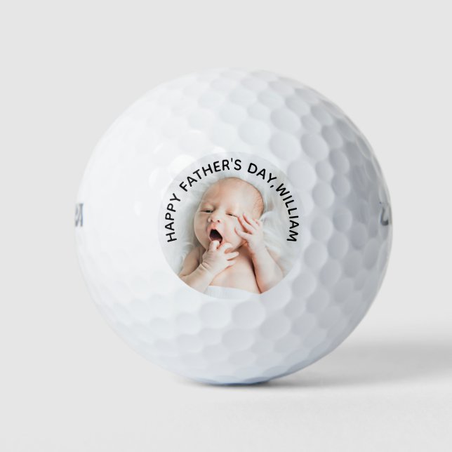 First Father's Day Custom Photo Golf Balls (Front)