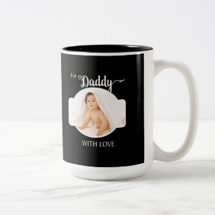 First Father's Day Custom Photo / Year Two-Tone Coffee Mug