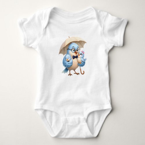 First Father's Day Cute Bird Baby Bodysuit