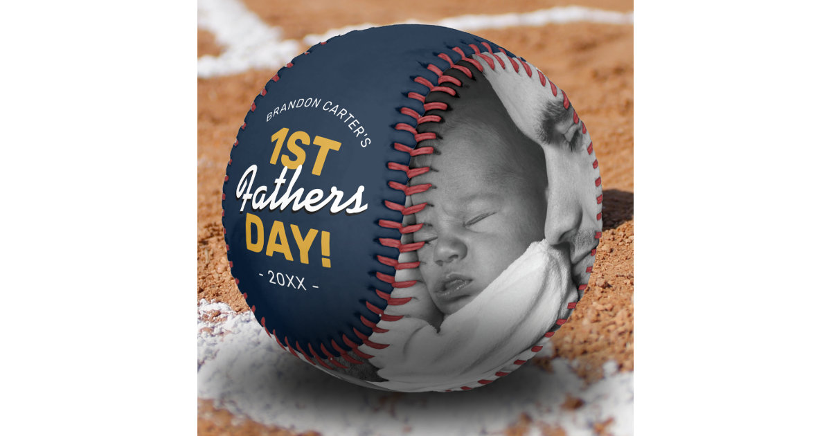 Team Dad Father's Day Custom Photo Baseball | Zazzle