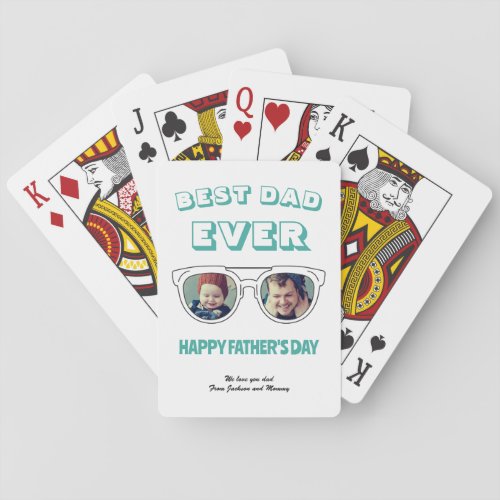 First Fathers Day Dad Custom Photo Cool Summer Playing Cards